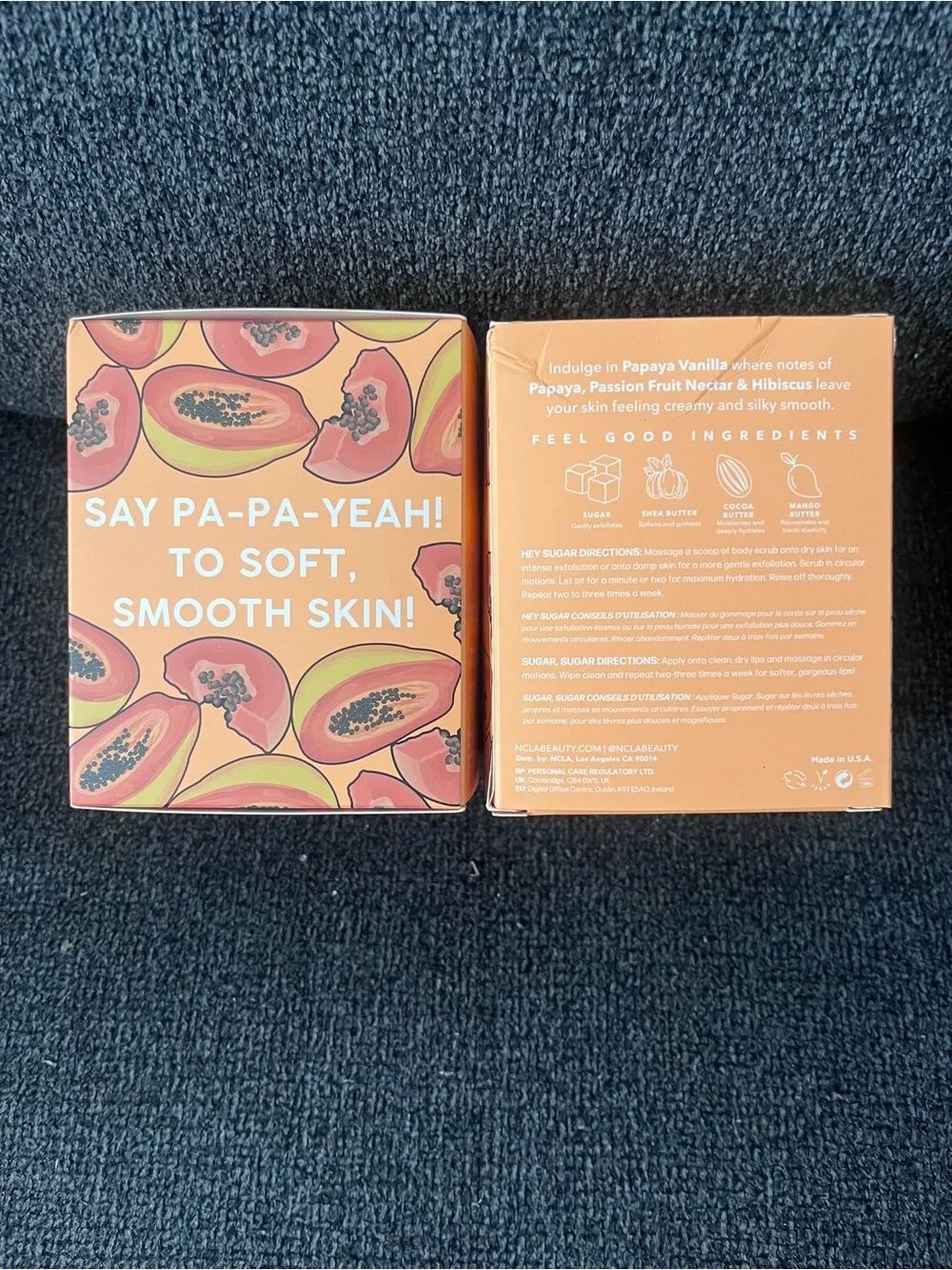 Papaya Vanilla All Natural Body Scrubs w/ lip scrubs - set of 2!